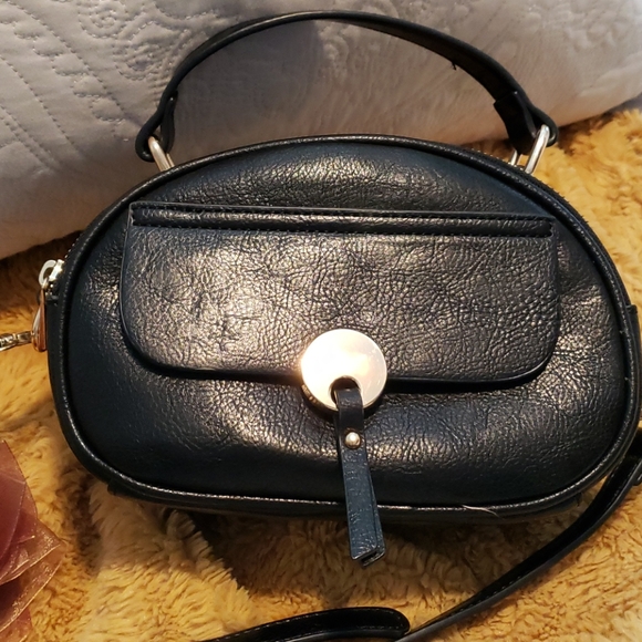 Black bowler purse with handle - Picture 2 of 7